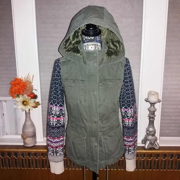 Lot Of 2 Aeropostale Utility And Fleece Full Zip Jackets - Picture 2 of 16